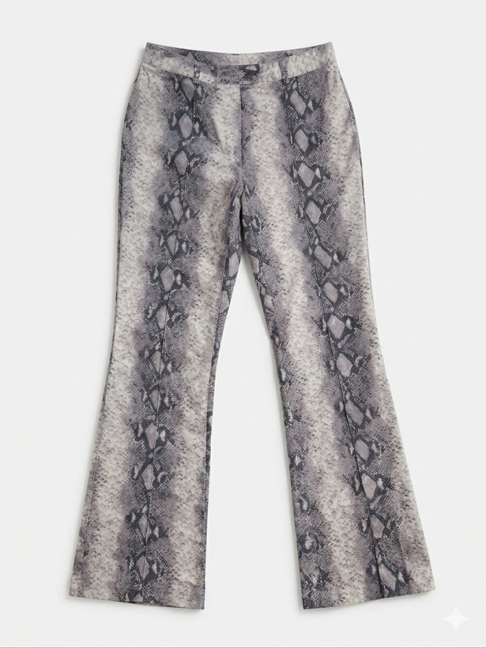 INC International Concepts Gray Snake Print Boot-Cut Pants